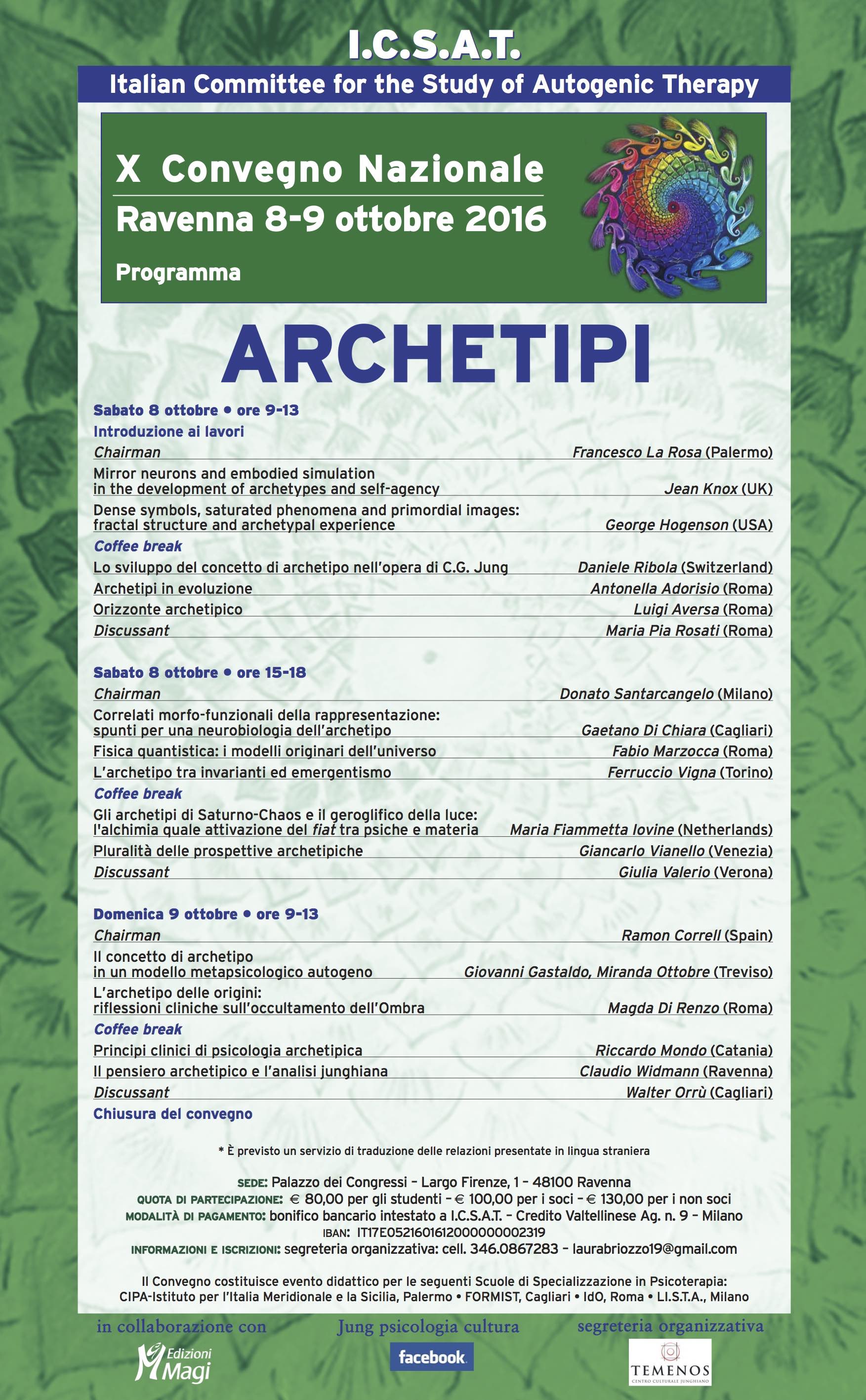 Archetipi. X Convegno nazionale ICSAT